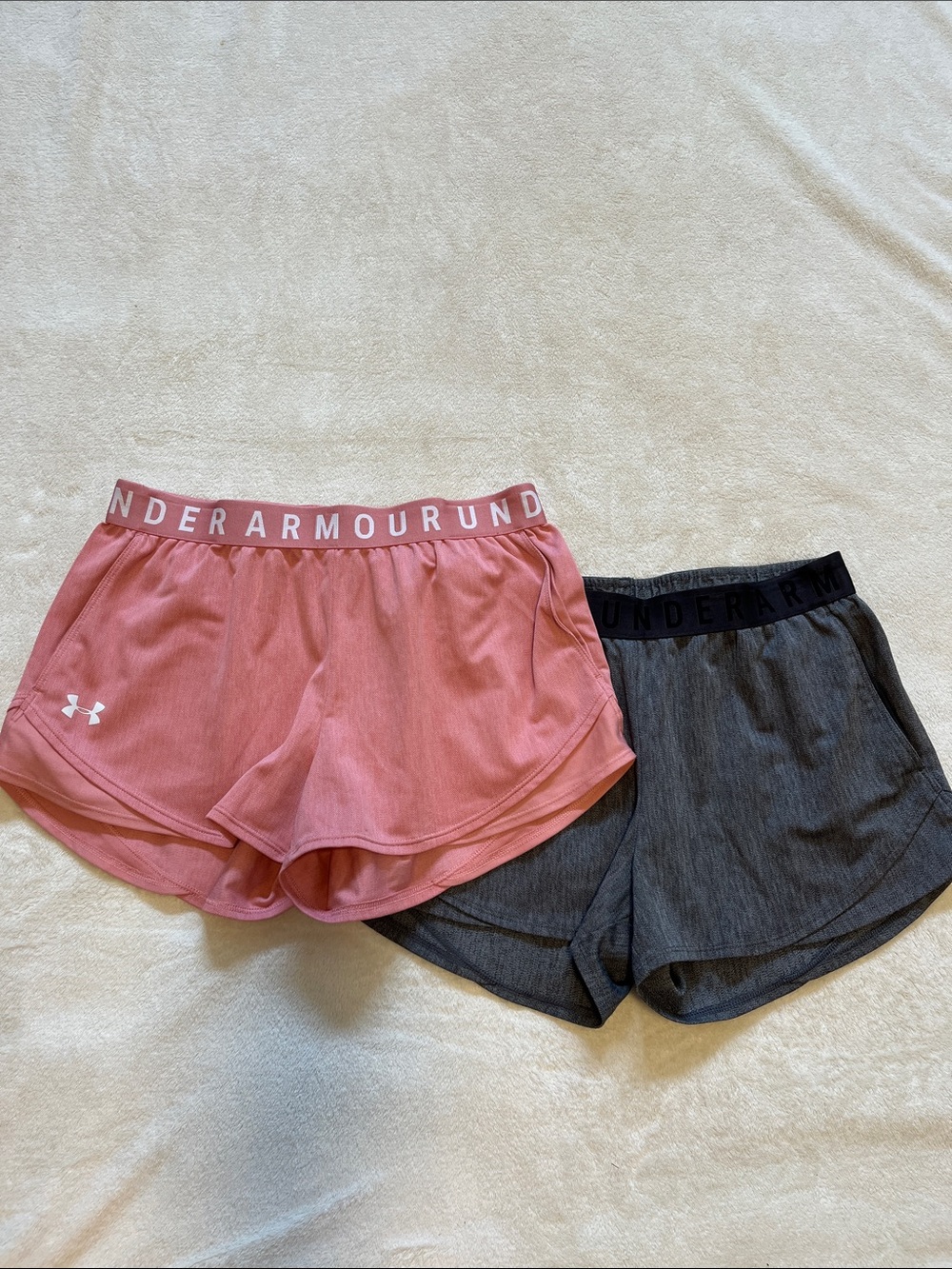 Under Armour | Women’s Rose and Charcoal Athletic Shorts Set M